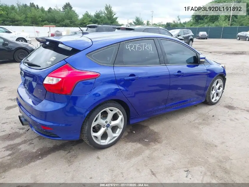 2013 Ford Focus St VIN: 1FADP3L92DL191892 Lot: 42757211