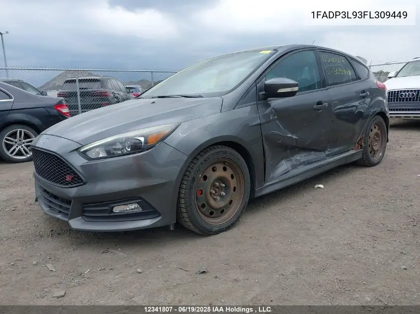 2015 Ford Focus St St VIN: 1FADP3L93FL309449 Lot: 12341807