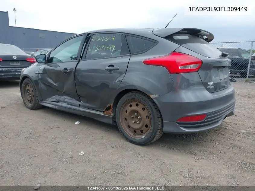 2015 Ford Focus St St VIN: 1FADP3L93FL309449 Lot: 12341807