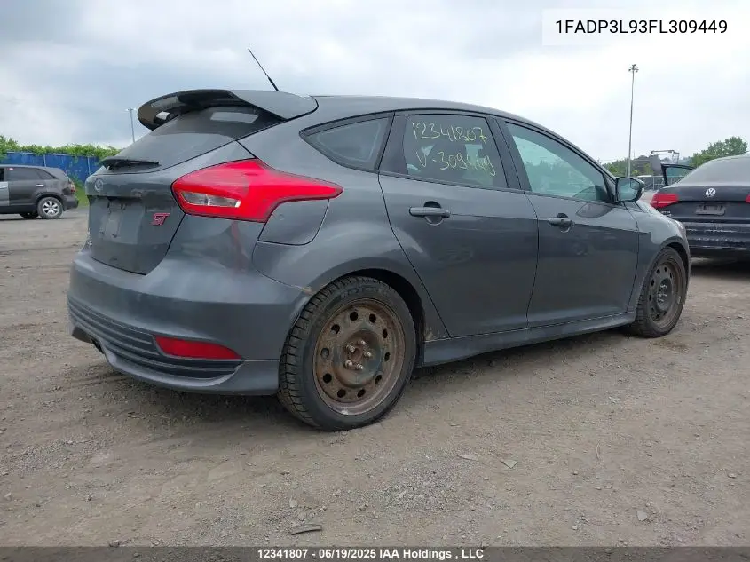 2015 Ford Focus St St VIN: 1FADP3L93FL309449 Lot: 12341807
