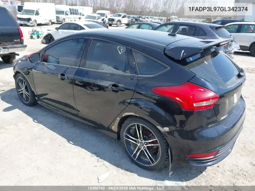 2016 Ford Focus St St VIN: 1FADP3L97GL342374 Lot: 12300742