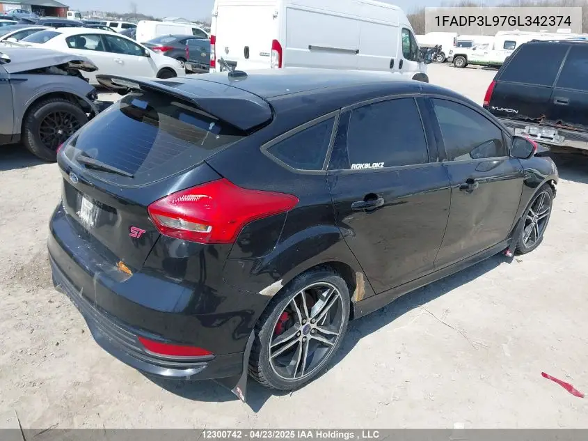 2016 Ford Focus St St VIN: 1FADP3L97GL342374 Lot: 12300742