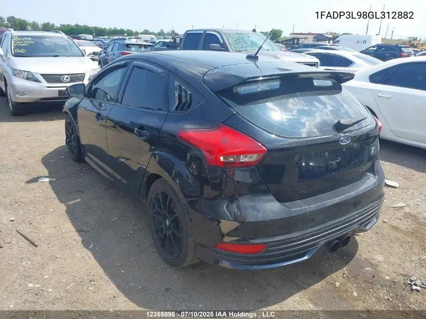 2016 Ford Focus St St VIN: 1FADP3L98GL312882 Lot: 12355895
