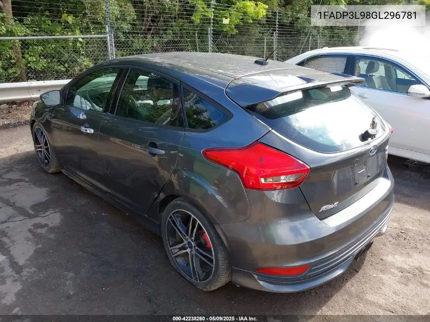 2016 Ford Focus St VIN: 1FADP3L98GL296781 Lot: 42238260