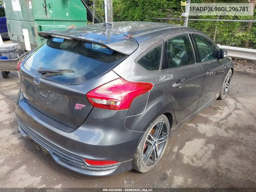 2016 Ford Focus St VIN: 1FADP3L98GL296781 Lot: 42238260