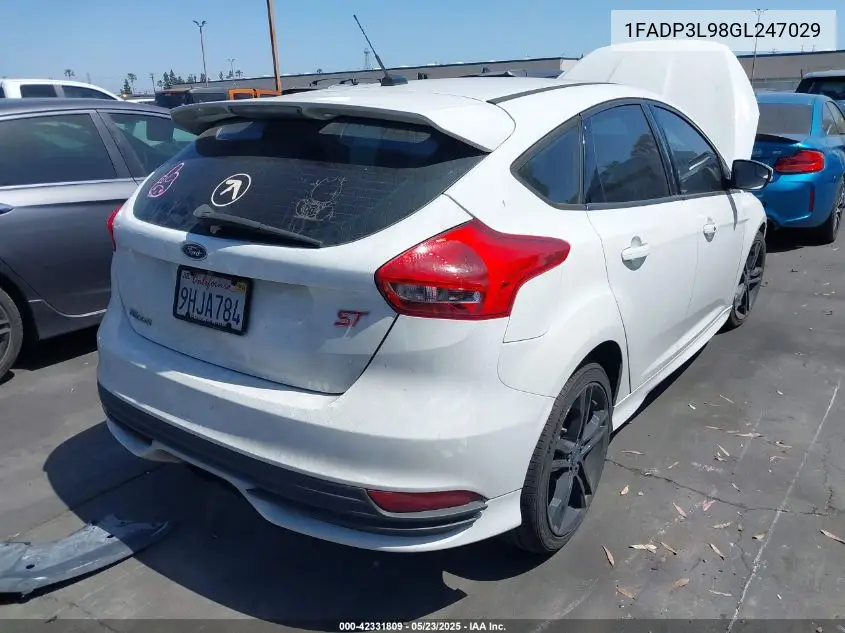2016 Ford Focus St VIN: 1FADP3L98GL247029 Lot: 42331809