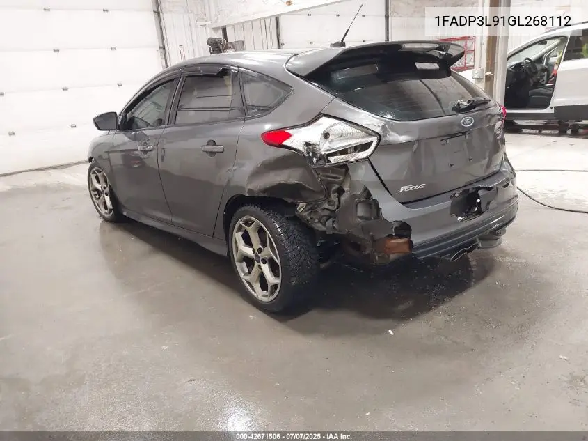 2016 Ford Focus St St VIN: 1FADP3L91GL268112 Lot: 42671506