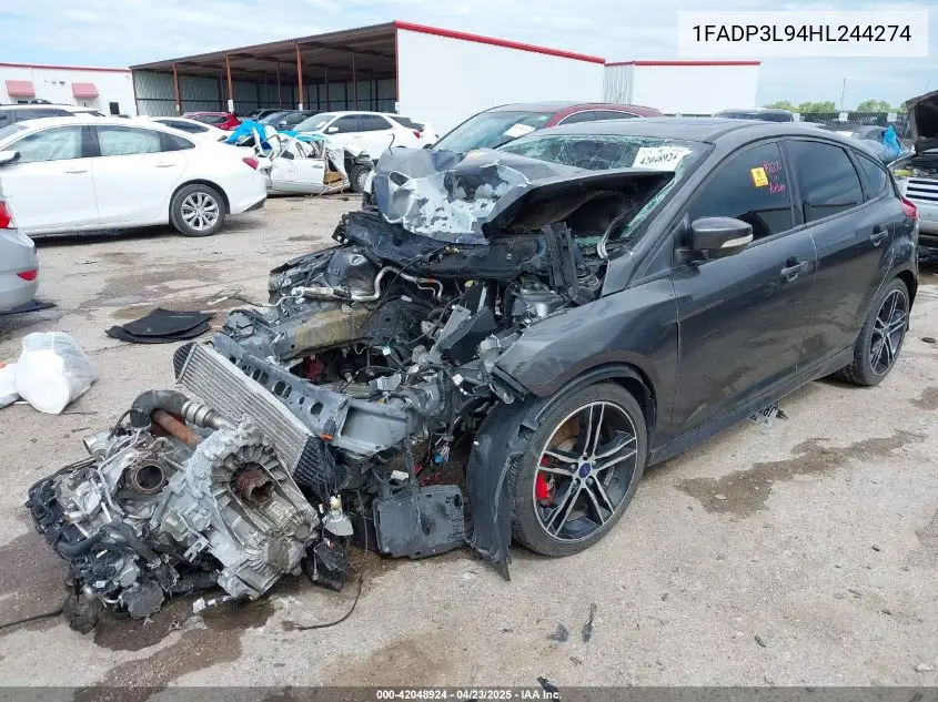 2017 Ford Focus St VIN: 1FADP3L94HL244274 Lot: 42048924