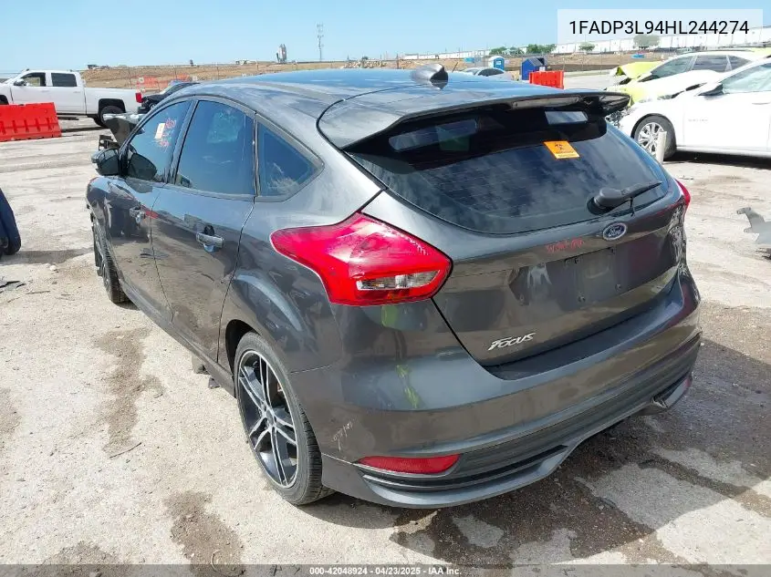 2017 Ford Focus St VIN: 1FADP3L94HL244274 Lot: 42048924