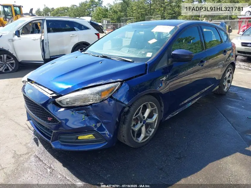 2017 Ford Focus St VIN: 1FADP3L91HL321781 Lot: 42716781