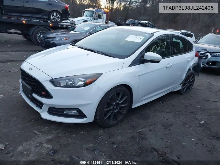 2018 Ford Focus St VIN: 1FADP3L98JL242405 Lot: 41132451