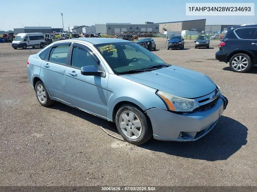 2008 Ford Focus S/Se VIN: 1FAHP34N28W234693 Lot: 30065626