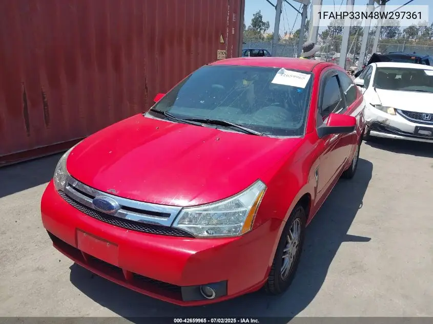 2008 Ford Focus Ses VIN: 1FAHP33N48W297361 Lot: 42659965