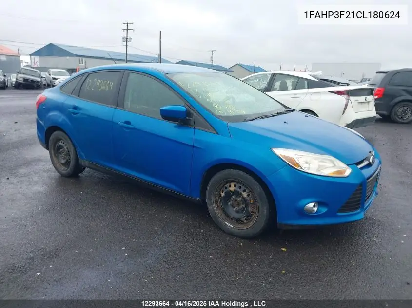 2012 Ford Focus Se VIN: 1FAHP3F21CL180624 Lot: 12293664