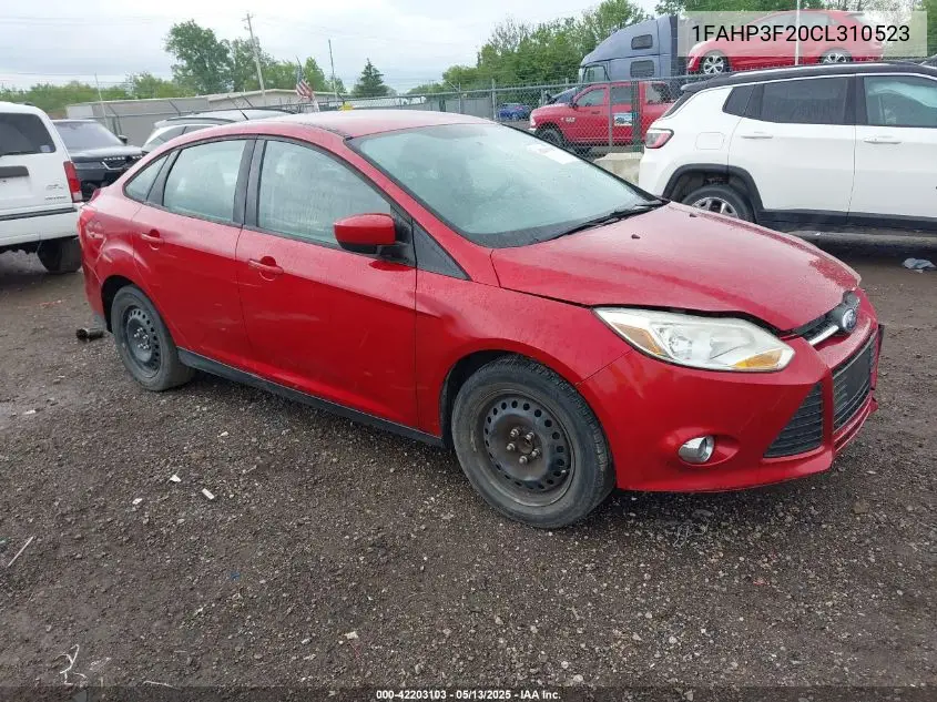2012 Ford Focus Se VIN: 1FAHP3F20CL310523 Lot: 42203103