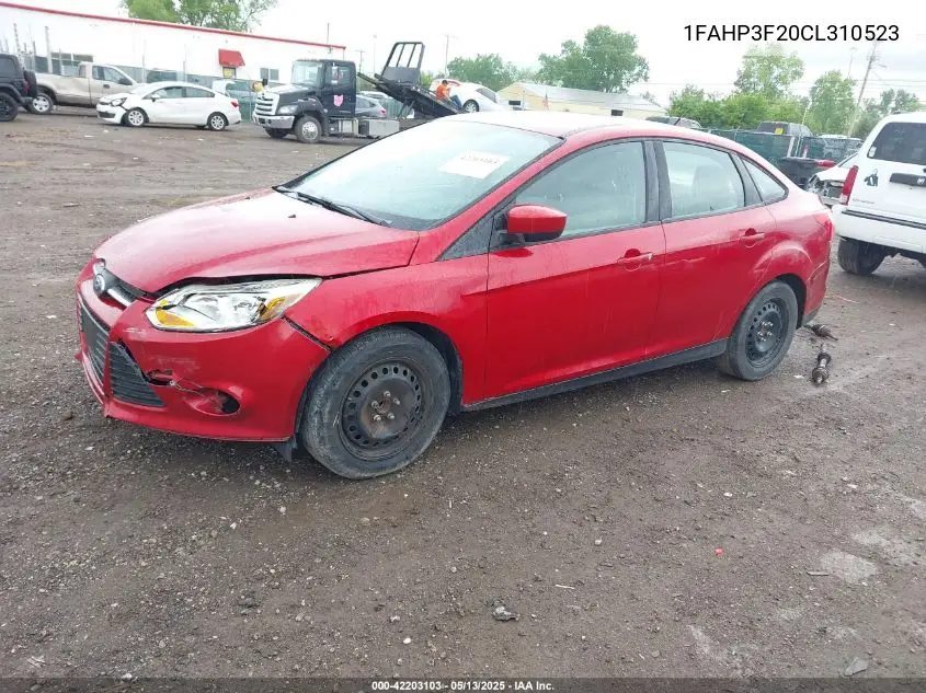 2012 Ford Focus Se VIN: 1FAHP3F20CL310523 Lot: 42203103