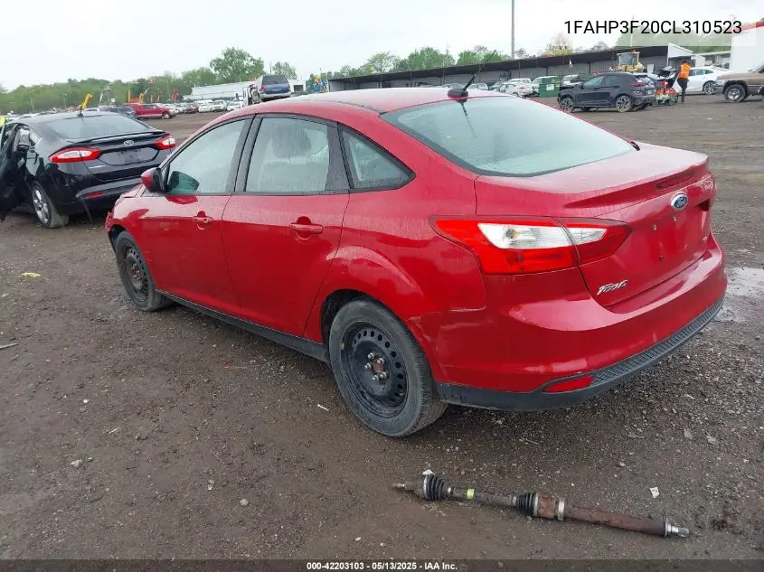 2012 Ford Focus Se VIN: 1FAHP3F20CL310523 Lot: 42203103