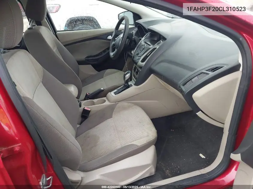 2012 Ford Focus Se VIN: 1FAHP3F20CL310523 Lot: 42203103