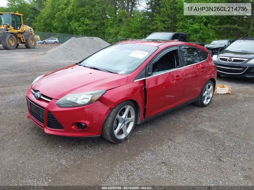 2012 Ford Focus Titanium VIN: 1FAHP3N26CL214736 Lot: 42252705