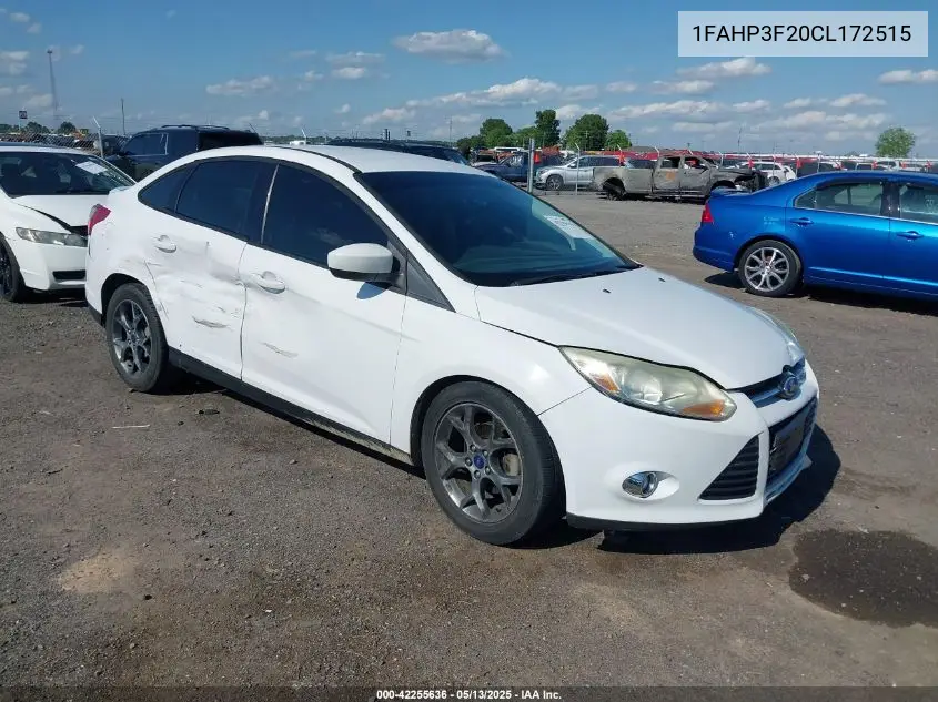 2012 Ford Focus Se VIN: 1FAHP3F20CL172515 Lot: 42255636