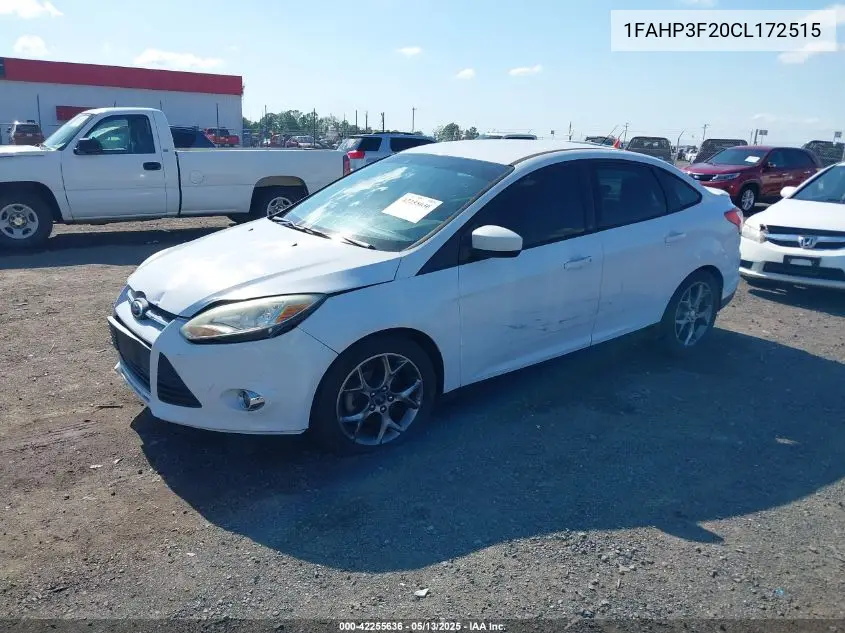 2012 Ford Focus Se VIN: 1FAHP3F20CL172515 Lot: 42255636