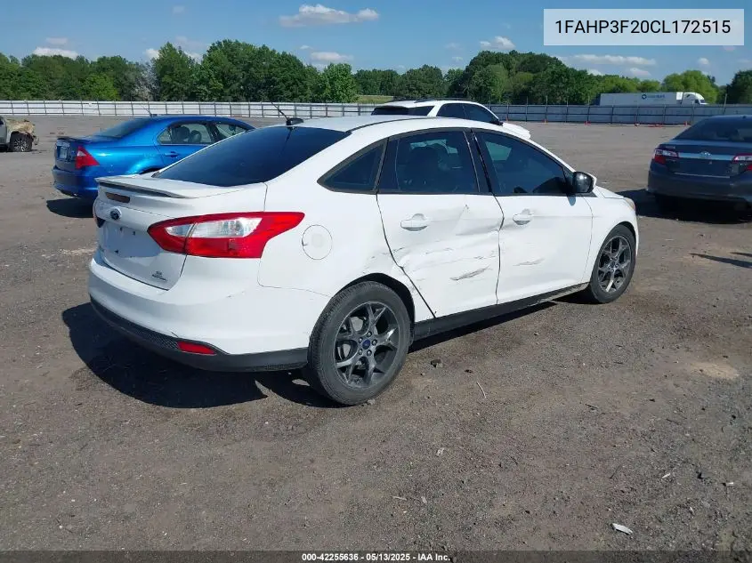 2012 Ford Focus Se VIN: 1FAHP3F20CL172515 Lot: 42255636