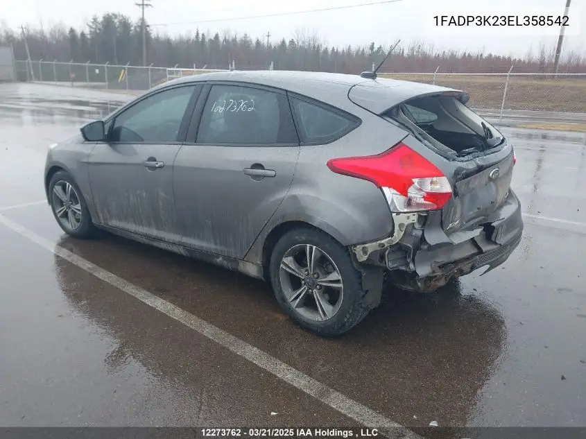2014 Ford Focus Se VIN: 1FADP3K23EL358542 Lot: 12273762