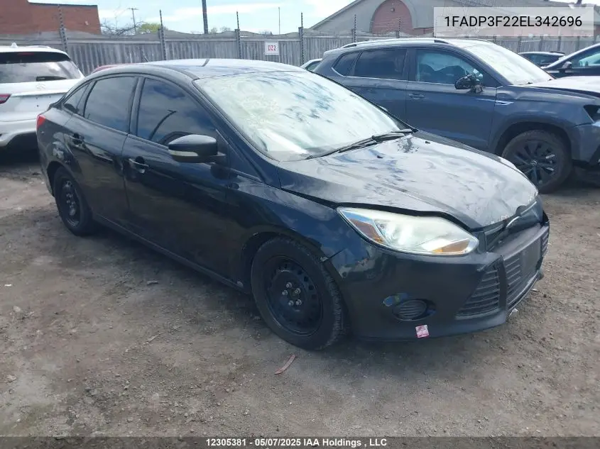 2014 Ford Focus Se VIN: 1FADP3F22EL342696 Lot: 12305381