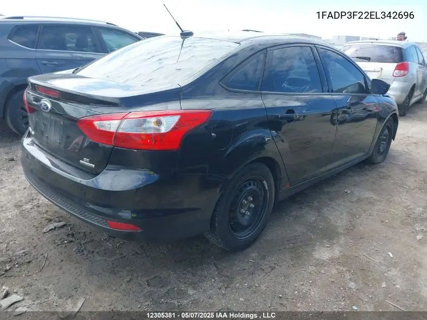 2014 Ford Focus Se VIN: 1FADP3F22EL342696 Lot: 12305381