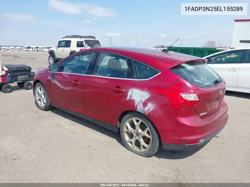 2014 Ford Focus Titanium VIN: 1FADP3N25EL155289 Lot: 42072912