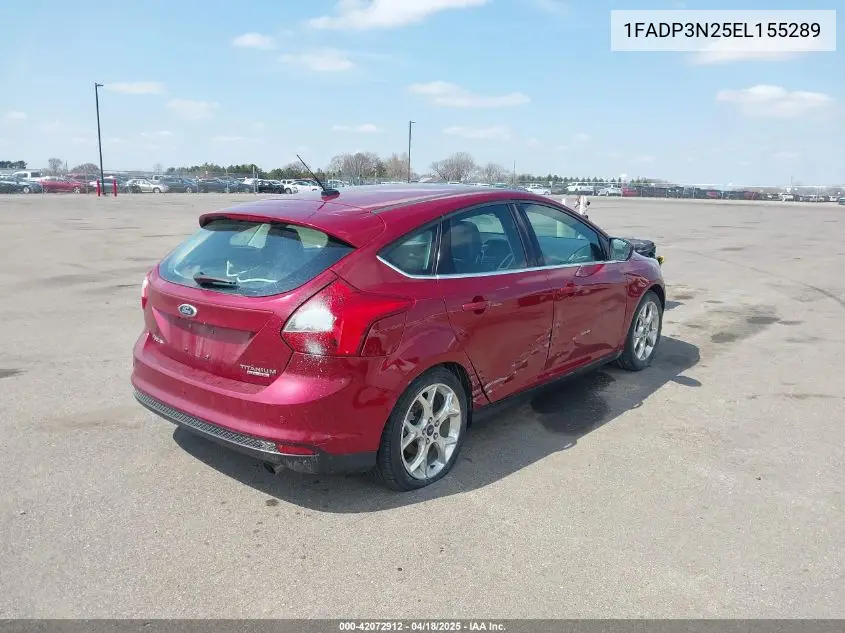 2014 Ford Focus Titanium VIN: 1FADP3N25EL155289 Lot: 42072912