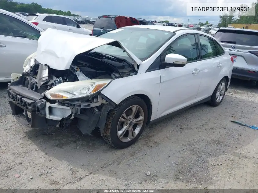 2014 Ford Focus Se VIN: 1FADP3F23EL179931 Lot: 42242785