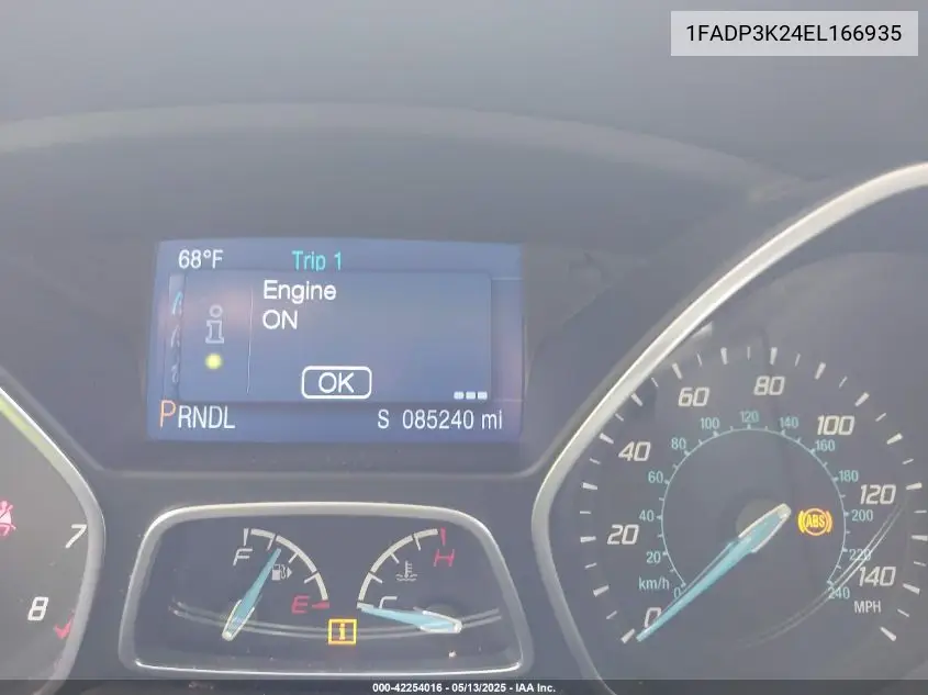 2014 Ford Focus Se VIN: 1FADP3K24EL166935 Lot: 42254016