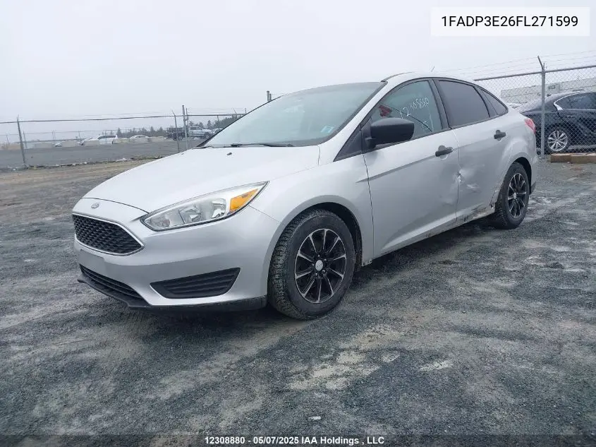 2015 Ford Focus S VIN: 1FADP3E26FL271599 Lot: 12308880