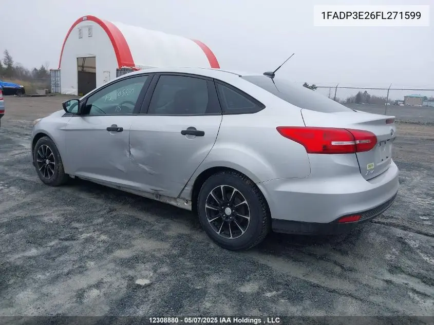 2015 Ford Focus S VIN: 1FADP3E26FL271599 Lot: 12308880