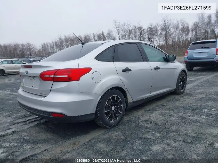 2015 Ford Focus S VIN: 1FADP3E26FL271599 Lot: 12308880