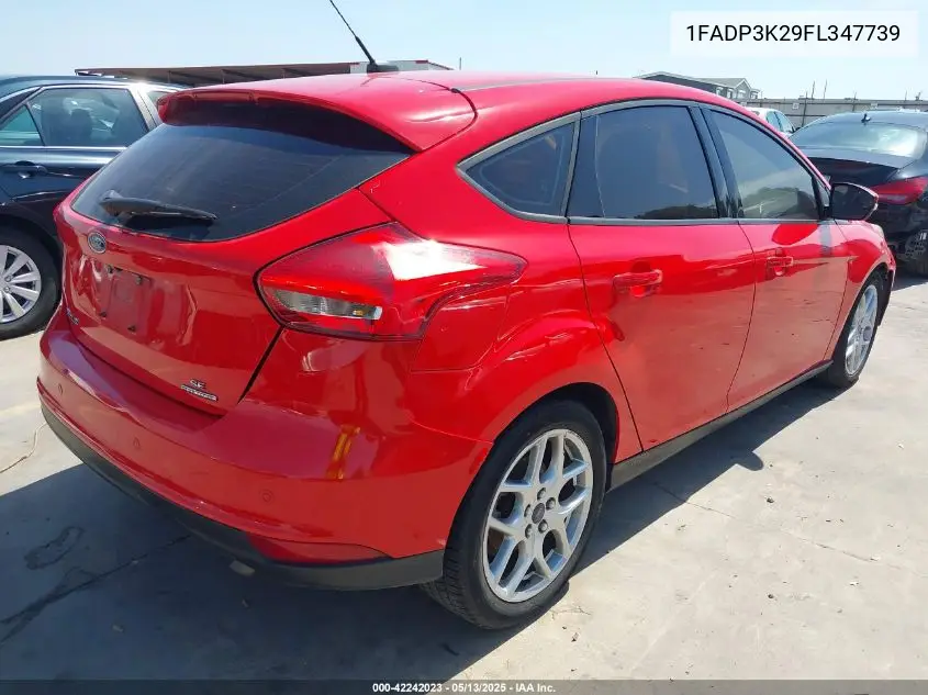 2015 Ford Focus Se VIN: 1FADP3K29FL347739 Lot: 42242023