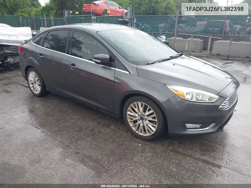 2015 Ford Focus Titanium VIN: 1FADP3J26FL382398 Lot: 42250224