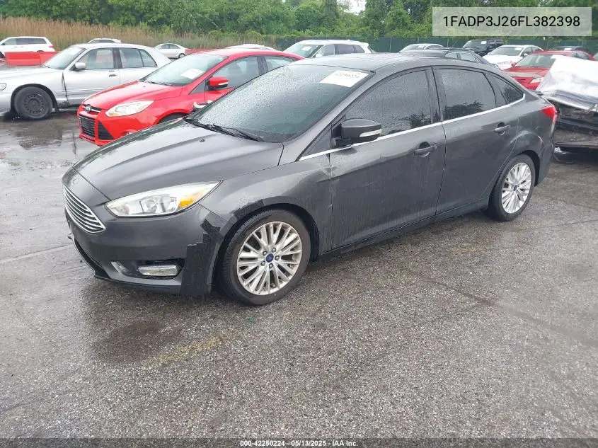 2015 Ford Focus Titanium VIN: 1FADP3J26FL382398 Lot: 42250224