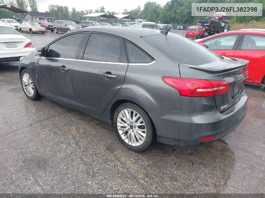 2015 Ford Focus Titanium VIN: 1FADP3J26FL382398 Lot: 42250224
