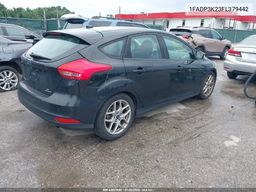 2015 Ford Focus Se VIN: 1FADP3K23FL379442 Lot: 42623540