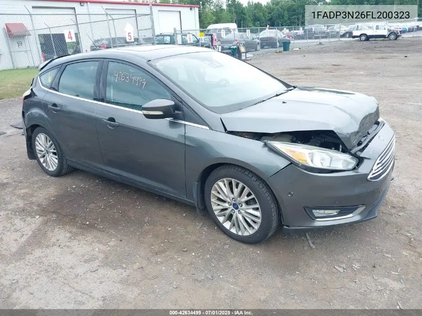 2015 Ford Focus Titanium VIN: 1FADP3N26FL200323 Lot: 42634499