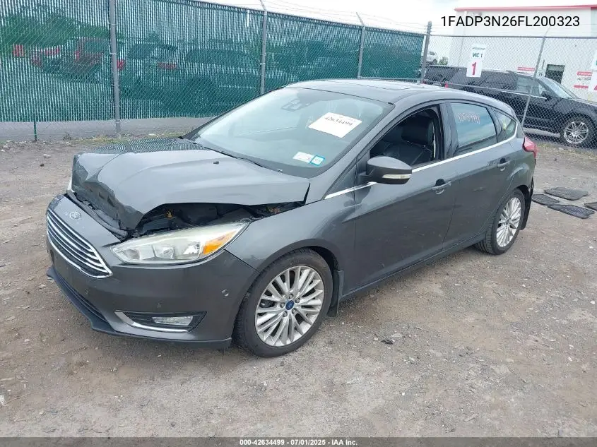 2015 Ford Focus Titanium VIN: 1FADP3N26FL200323 Lot: 42634499