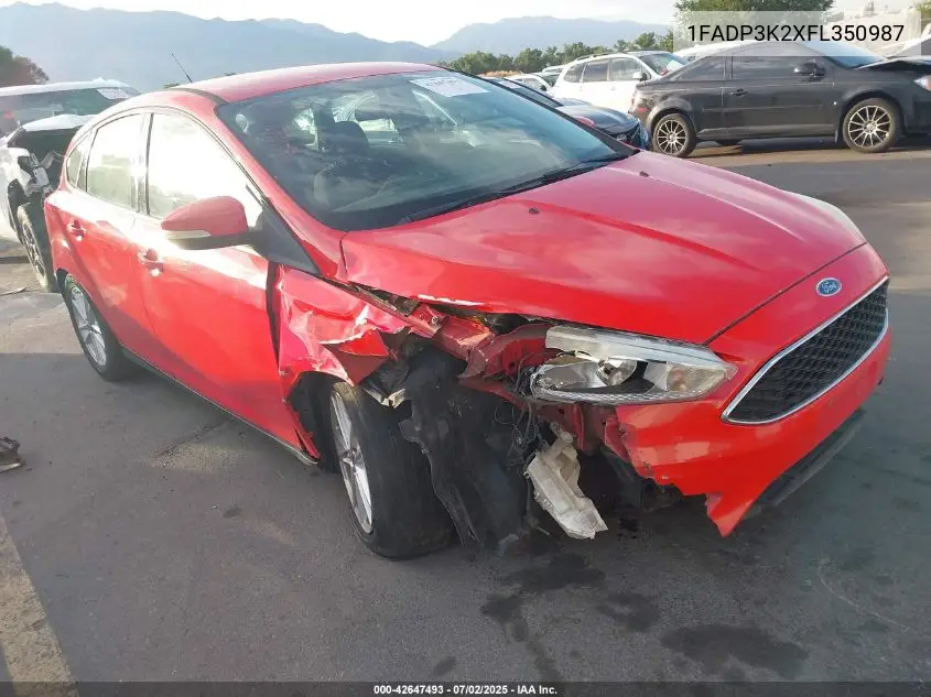2015 Ford Focus Se VIN: 1FADP3K2XFL350987 Lot: 42647493
