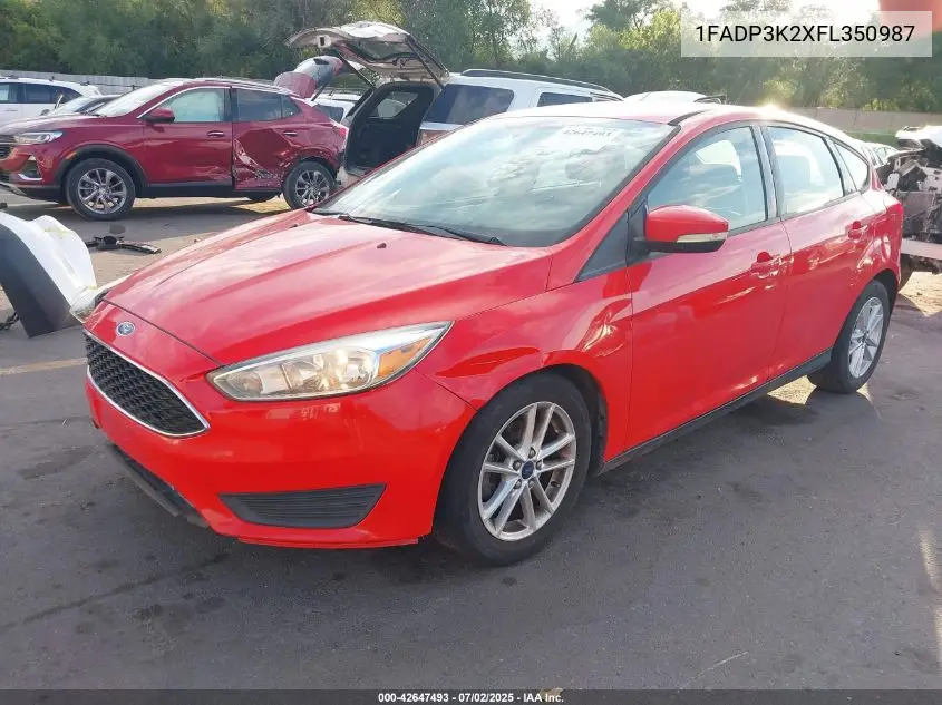 2015 Ford Focus Se VIN: 1FADP3K2XFL350987 Lot: 42647493