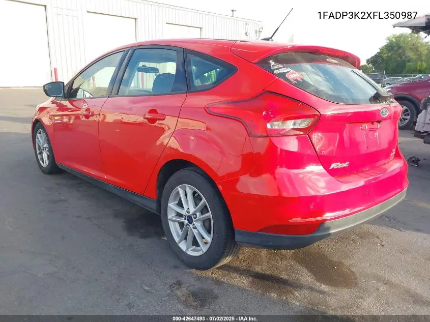 2015 Ford Focus Se VIN: 1FADP3K2XFL350987 Lot: 42647493