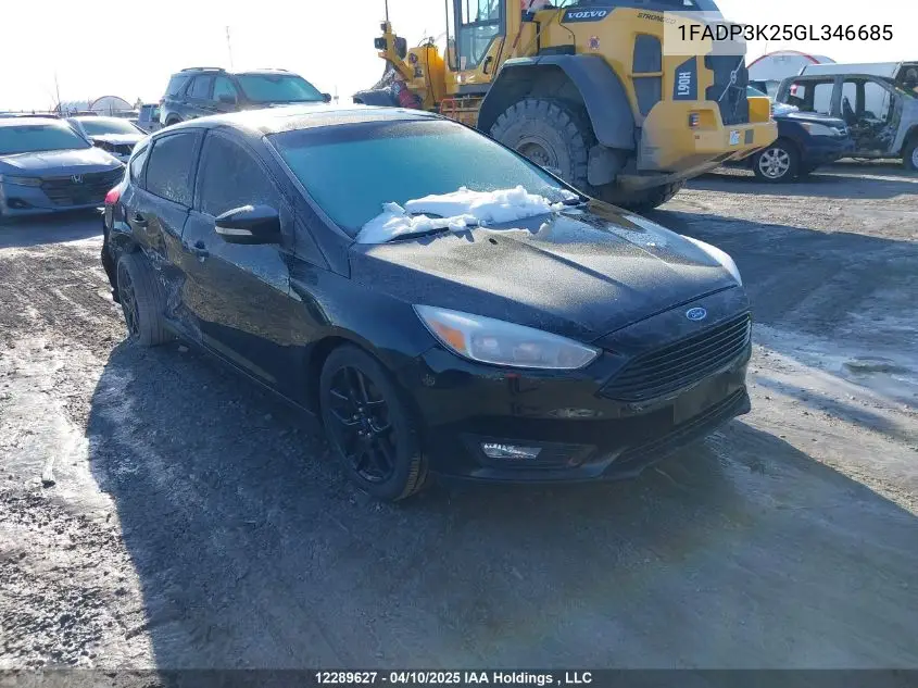 2016 Ford Focus Se VIN: 1FADP3K25GL346685 Lot: 12289627