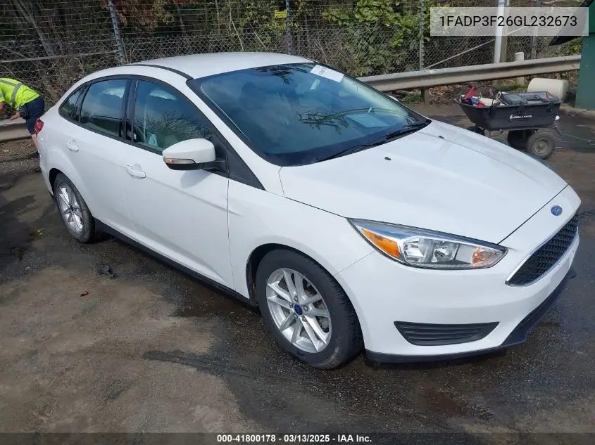 2016 Ford Focus Se VIN: 1FADP3F26GL232673 Lot: 41800178
