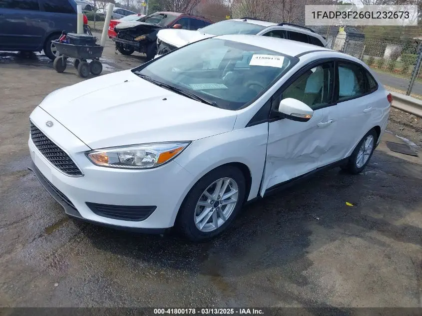 2016 Ford Focus Se VIN: 1FADP3F26GL232673 Lot: 41800178