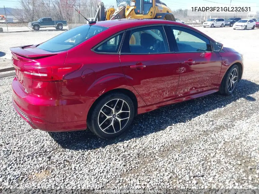 2016 Ford Focus Se VIN: 1FADP3F21GL232631 Lot: 41806588
